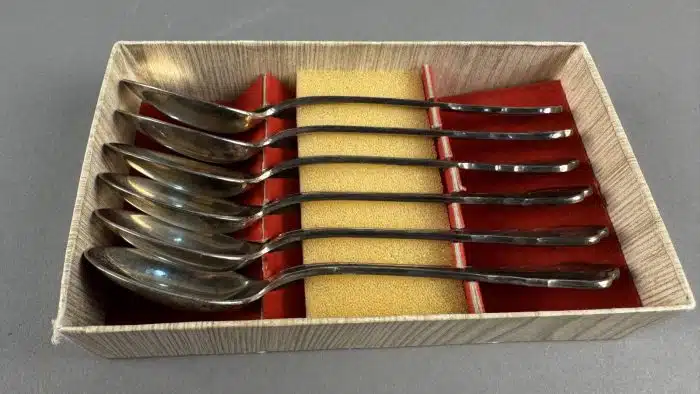 Berndorf 6 Wiener Kafeelöffel Versilbert in original Etui – Bild 3