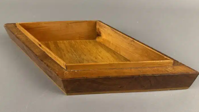 Edle Wurzelholz Schatulle Rautenform mit Samt Einlage  L 35 cm B 16 cm – Bild 4