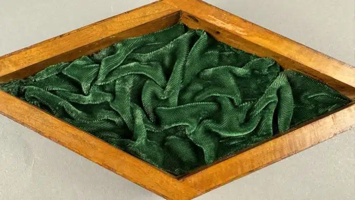 Edle Wurzelholz Schatulle Rautenform mit Samt Einlage  L 35 cm B 16 cm – Bild 5