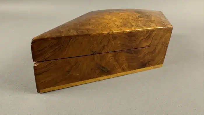 Edle Wurzelholz Schatulle Rautenform mit Samt Einlage  L 35 cm B 16 cm – Bild 7