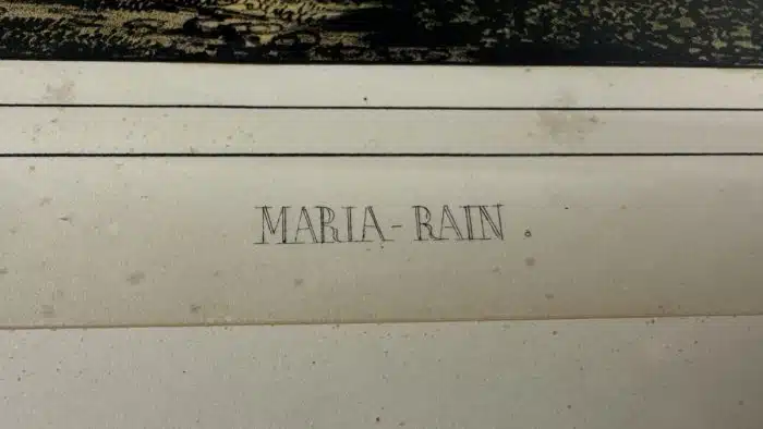 Maria Rain Lithographie in schönem Rahmen 44 x 34 cm Stockfleckig – Bild 3