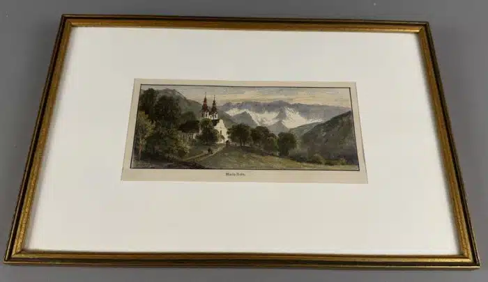 Maria Rain Lithographie in schönem Rahmen 35 x 23 cm