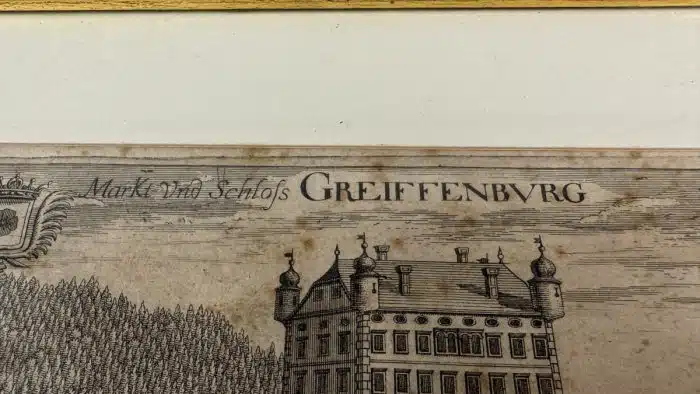 Kupferstich Valvasor Greifenburg in schönem Rahmen 32 x 23 cm – Bild 3