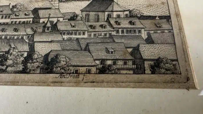 Kupferstich Valvasor Greifenburg in schönem Rahmen 32 x 23 cm – Bild 5