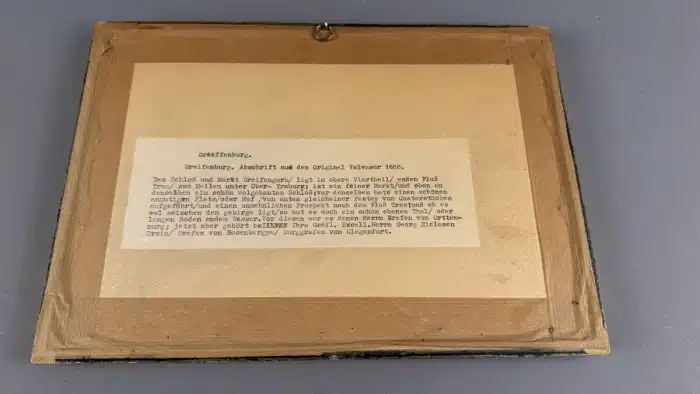 Kupferstich Valvasor Greifenburg in schönem Rahmen 32 x 23 cm – Bild 7