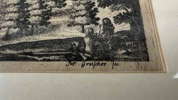 Kupferstich M. Greischer Valvasor "Gschiess" Gschieß / Baldramsdorf/ Kärnten / um 1688 – Bild 6