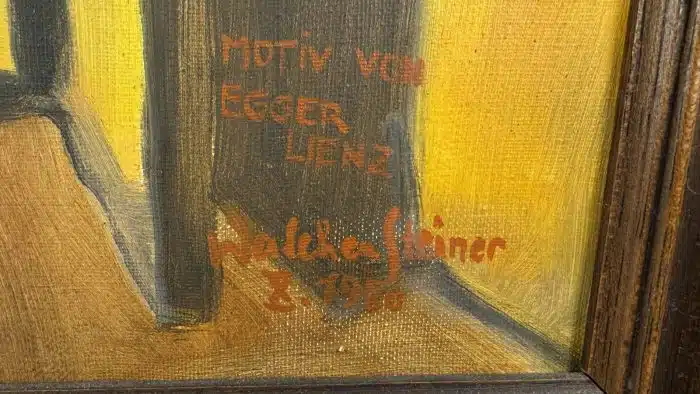 Öl af Platte nach Albin Egger-Lienz signiert, datiert 65 x 56 cm – Bild 2