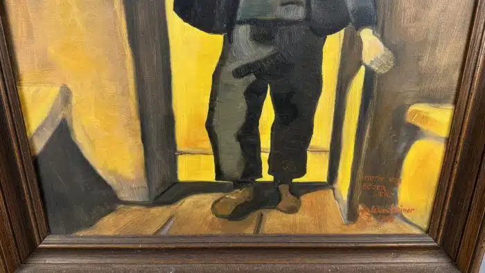Öl af Platte nach Albin Egger-Lienz signiert, datiert 65 x 56 cm – Bild 4