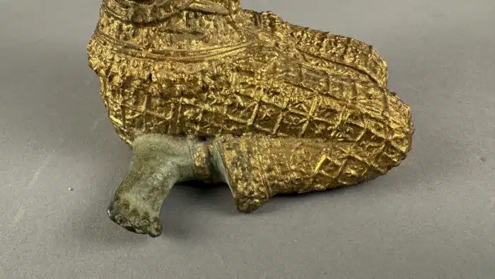 Tempelwächterin Thailand Bronze Figur - schöne Patina und vergoldung  H 22 cm – Bild 14