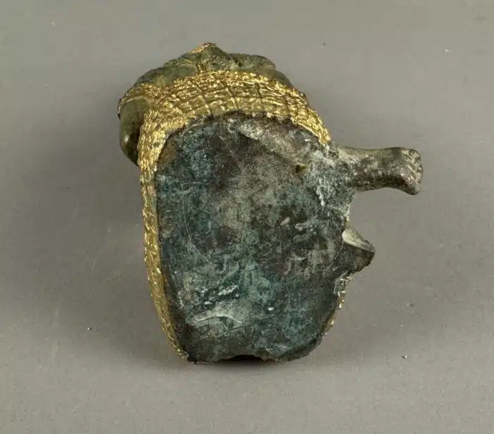 Tempelwächterin Thailand Bronze Figur - schöne Patina und vergoldung  H 22 cm – Bild 15