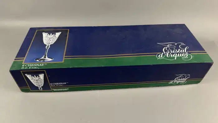 sechs Bleikristall Weißweingläser Cristal D'Arques in originaler Verpackung