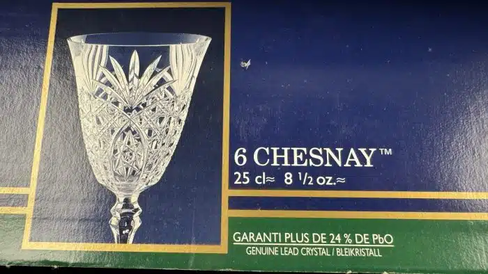sechs Bleikristall Weißweingläser Cristal D'Arques in originaler Verpackung – Bild 2