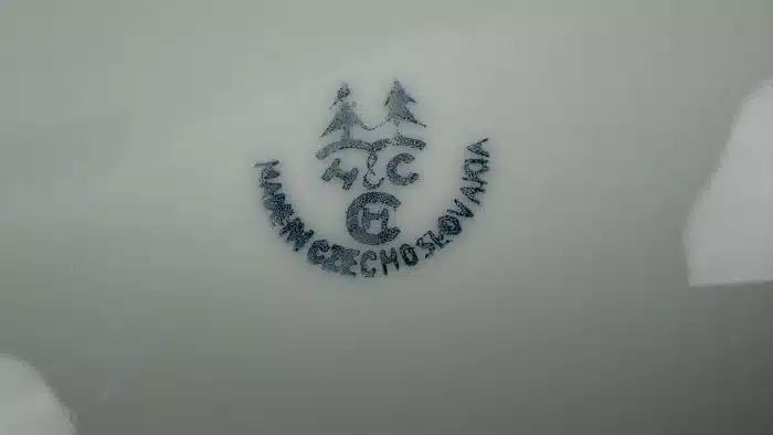 6 Stk. Kuchenteller- Keksteller mit Goldrand H&C Chodau – Bild 4