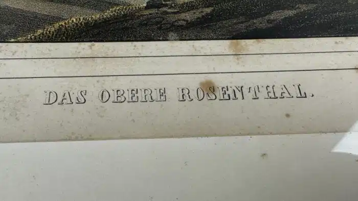 Das obere Rosenthal Lithographie von Joseph Wagner in schönem Rahmen 44 x 34 cm Stockfleckig – Bild 3