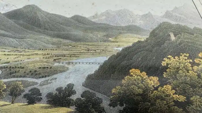 Das obere Rosenthal Lithographie von Joseph Wagner in schönem Rahmen 44 x 34 cm Stockfleckig – Bild 4