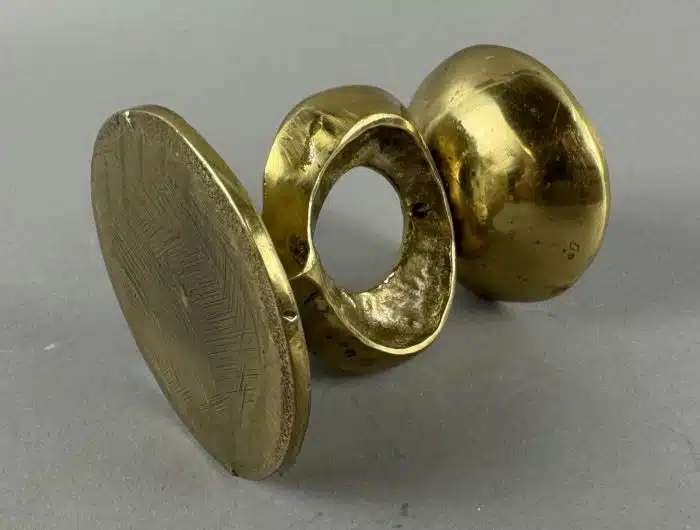 Brutalistischer Massiver Messing  Kerzenhalter H11 cm - vielleicht Goll – Bild 6