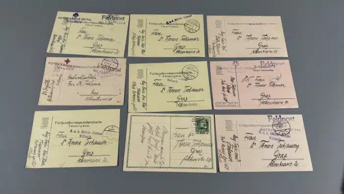 9 Stück Feldpost Korrespondenz Karten - K. u. K. Militär siehe Bilder