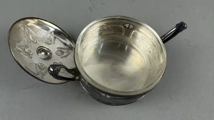 Argentor versibert Jugendstil Zuckerdose mit Schlüssel – Bild 3