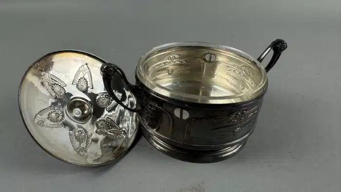 Argentor versibert Jugendstil Zuckerdose mit Schlüssel – Bild 4