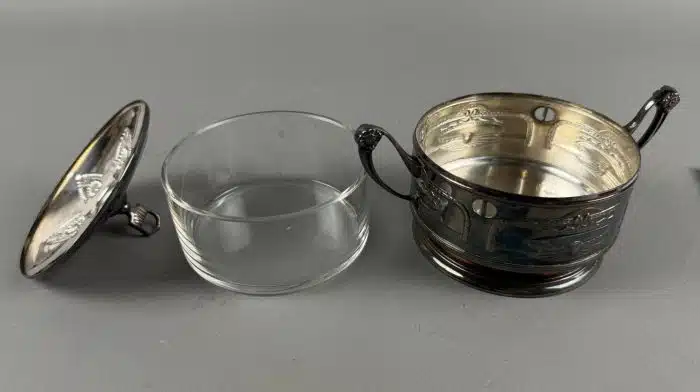 Argentor versibert Jugendstil Zuckerdose mit Schlüssel – Bild 5