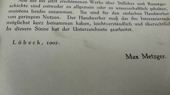 Kurzgefaßte Stillehre für Kunstschlosser Metzger Max (Autor) 1902 – Bild 4