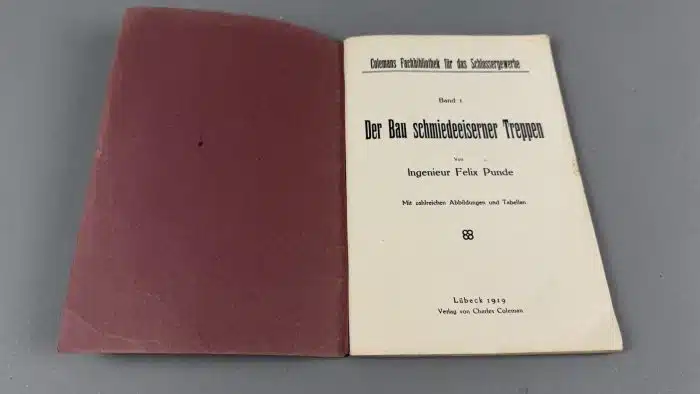 Der Bau schmiedeeiserner Treppen Felix Punde Lübeck 1919 – Bild 4