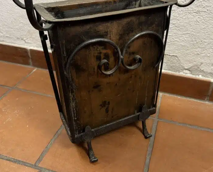 schmiedeeiserner Regenschirmständer mit Kupferinnenteil H 54 cm – Bild 2