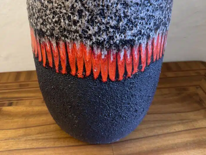 Keramik  Lava orange - orange westdeutsche Keramik Vase H 56 cm – Bild 2