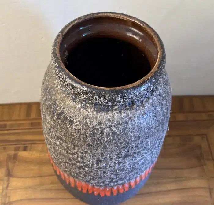 Keramik  Lava orange - orange westdeutsche Keramik Vase H 56 cm – Bild 3
