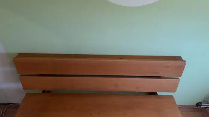 Vollholzbank mit Lehne L 160 cm T 63 cm Sitzh. 47 cm Lehnen H 91 cm – Bild 3