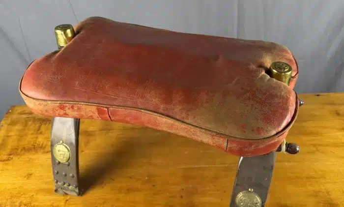 Vintage Handgefertigter Kamelsattel - Hocker – Bild 2