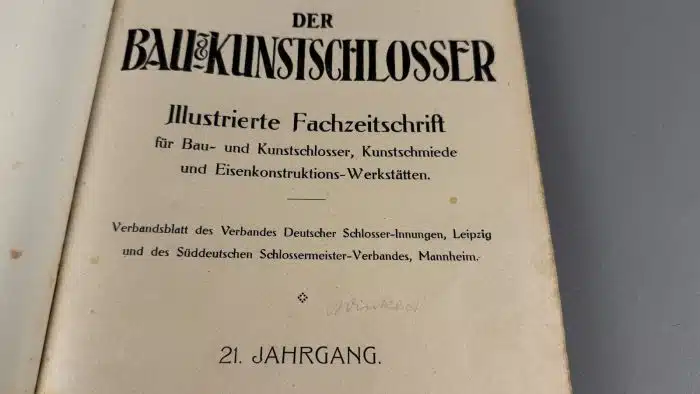 Der Bau und Kunstschlosser 1920 Fachzeitschrift  des Reichsverbandes deutscher Schlosser - Innungen – Bild 2