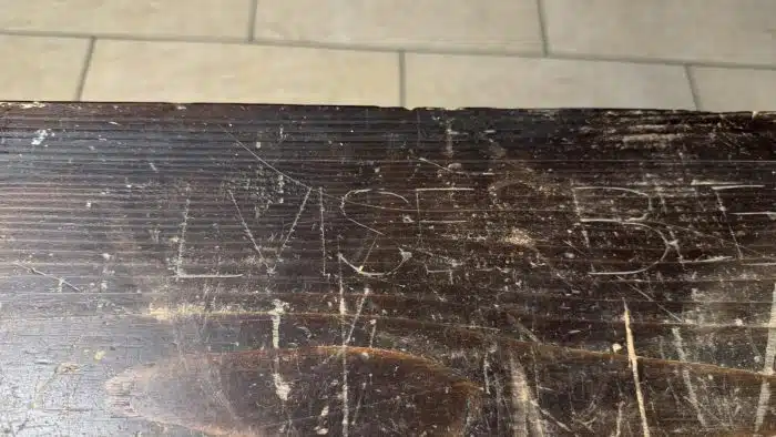 Switbert Lobisser - Aus persönlichem Besitz - Bauerntruhe seiner Eva "Ev" Luise Bleymaier mit den 4 Jahreszeiten von Lobisser bemalt, Frühling, Sommer, Herbst, Winter L 154 T 70 H 79 cm – Bild 22