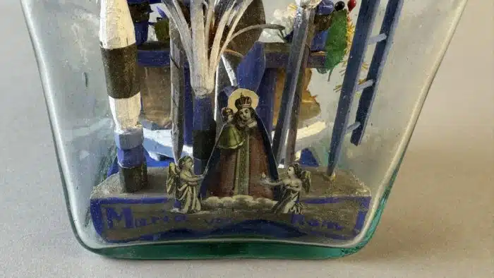 Switbert Lobisser - Aus persönlichem Besitz - Klosterarbeit-Eingericht - Lourdes - Ende 19. Jh., H 20 cm – Bild 3