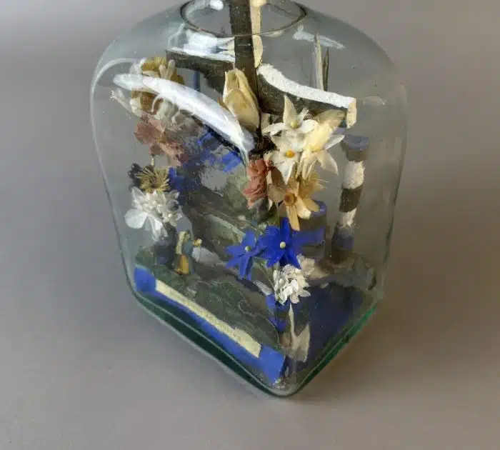 Switbert Lobisser - Aus persönlichem Besitz - Klosterarbeit-Eingericht - Lourdes - Ende 19. Jh., H 20 cm – Bild 5