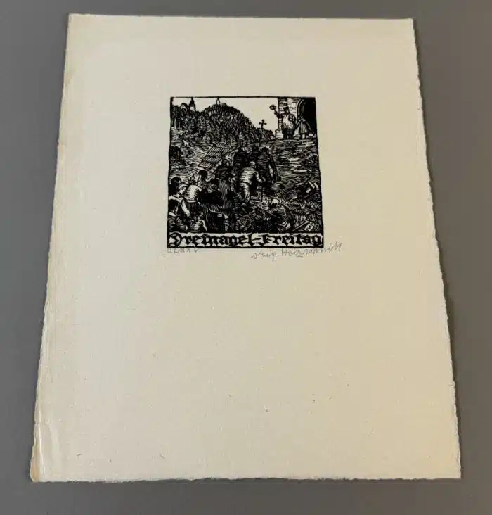 Switbert Lobisser - Holzschnitt -   Op. 175  Dreinagel-Freitag 23x30 cm signiert nummeriert