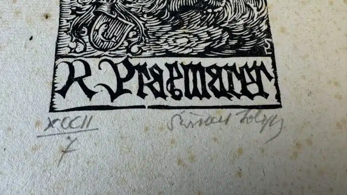 Switbert Lobisser - Holzschnitt -   Op. 192  Exlibris Dr. R. Praxmarer 23,5x36 cm signiert nummeriert – Bild 3