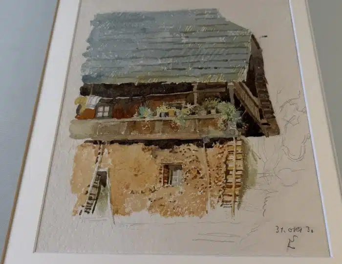 Switbert Lobisser - Aquarell -  Bauernhaus, 31. Okt. 1930 61x51 cm Blatt 31x26 cm signiert datiert – Bild 3