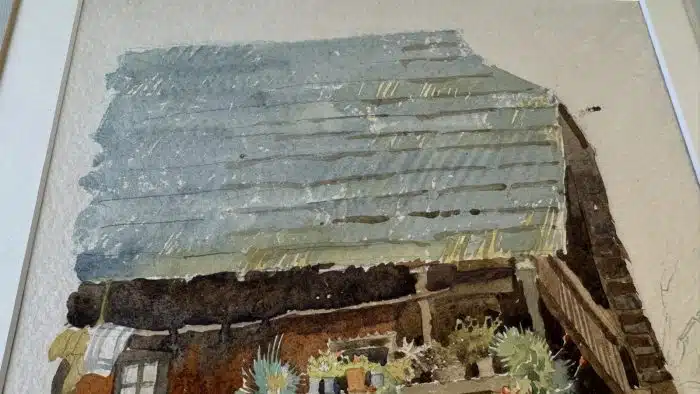 Switbert Lobisser - Aquarell -  Bauernhaus, 31. Okt. 1930 61x51 cm Blatt 31x26 cm signiert datiert – Bild 4
