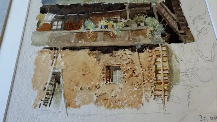 Switbert Lobisser - Aquarell -  Bauernhaus, 31. Okt. 1930 61x51 cm Blatt 31x26 cm signiert datiert – Bild 5