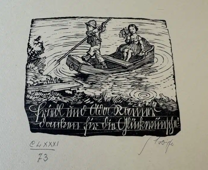 Switbert Lobisser - Holzschnitt -   Op. 181  Friedl und Ada Rainer 25x35 cm signiert nummeriert – Bild 2