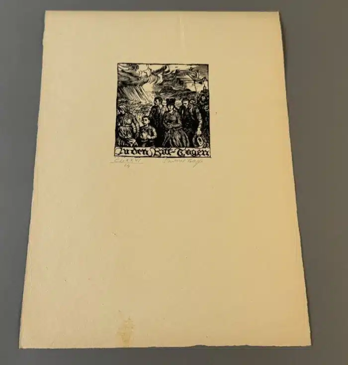 Switbert Lobisser - Holzschnitt -   Op. 176  Zu den Bitt-Tagen 25x35 cm signiert nummeriert