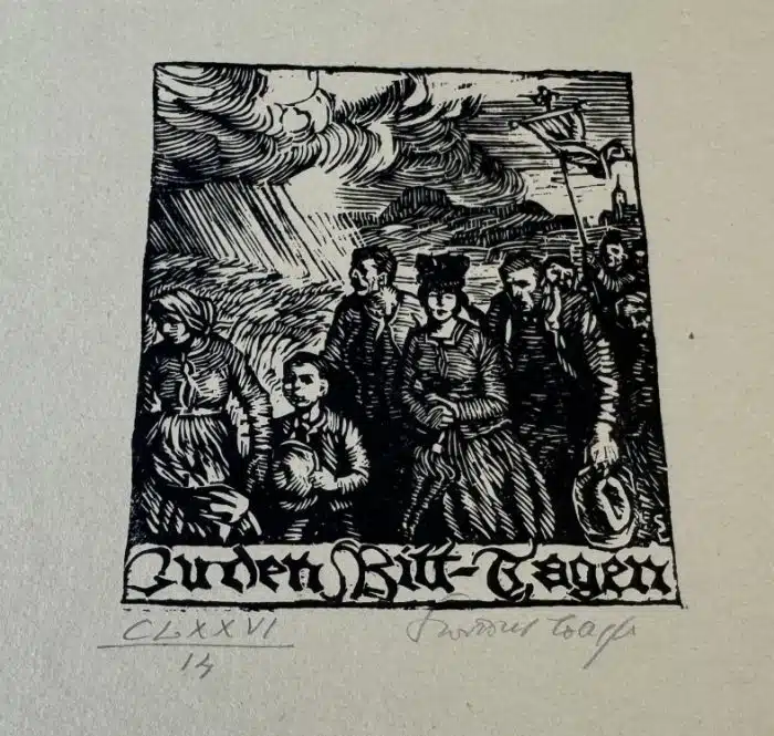 Switbert Lobisser - Holzschnitt -   Op. 176  Zu den Bitt-Tagen 25x35 cm signiert nummeriert – Bild 2