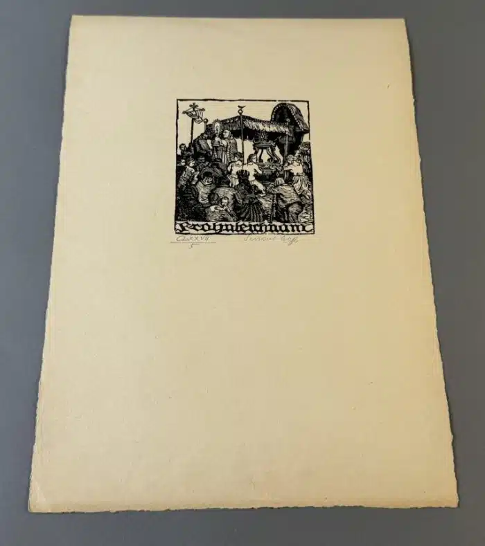 Switbert Lobisser - Holzschnitt -   Op. 177  Fronleichnam 25x35 cm signiert nummeriert