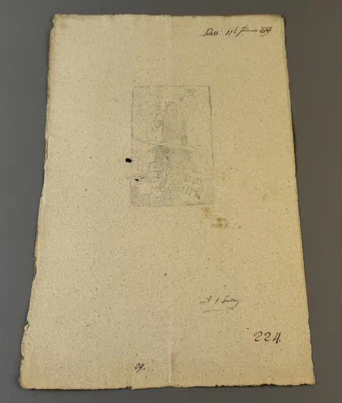 Switbert Lobisser - Holzschnitt -  auf Brief von 1809 mit Wasserzeichen Stift St.Paul - Op.196  Exlibris Karl Fritz (II) 24x37,5 cm signiert nummeriert – Bild 4