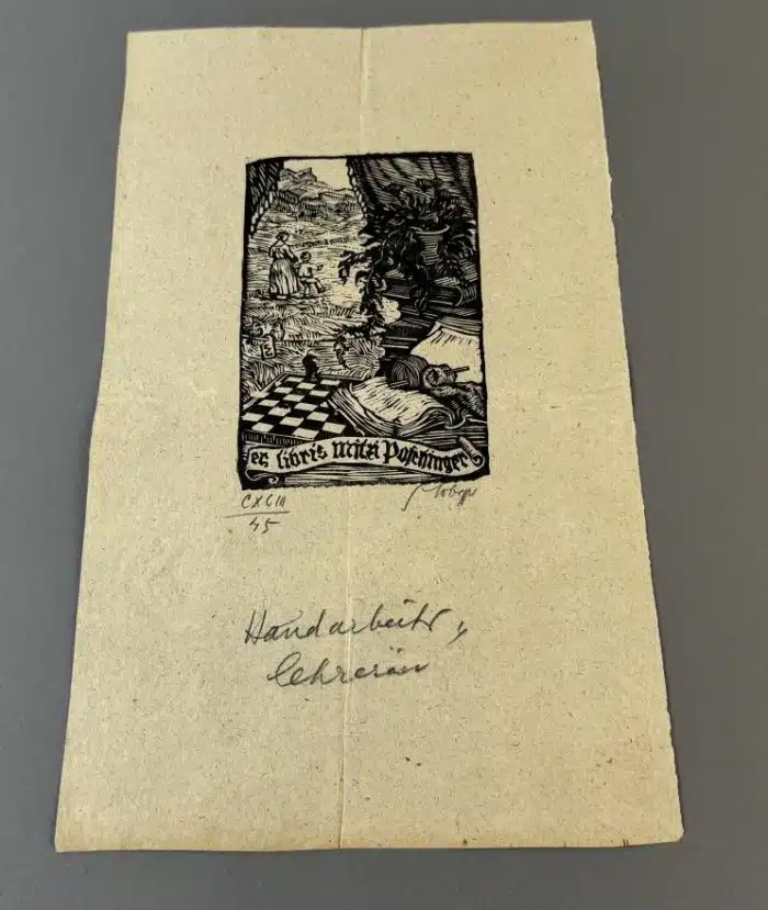 Switbert Lobisser - Holzschnitt -  auf Brief von 1824  Op.196  193  Exlibris Mitzi Mitzi Poschinger 19x31,5 cm signiert nummeriert
