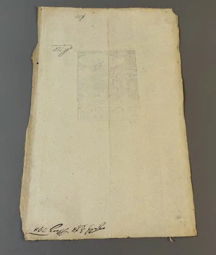Switbert Lobisser - Holzschnitt -  auf altem Brief mit Wasserzeichen Stift St.Paul - Op.191  Exlibris Dr. H. Seka  23,5x37,5 cm signiert nummeriert – Bild 4