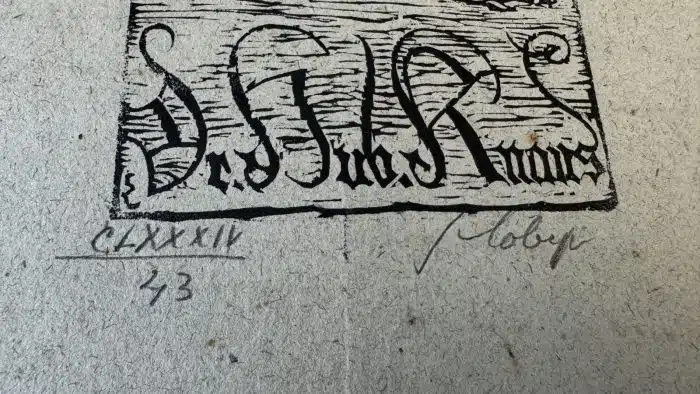 Switbert Lobisser - Holzschnitt -  auf Brief von 1822  Op.184  Exlibris Dr. Hubert Knaus 21,5x37 cm signiert nummeriert – Bild 3