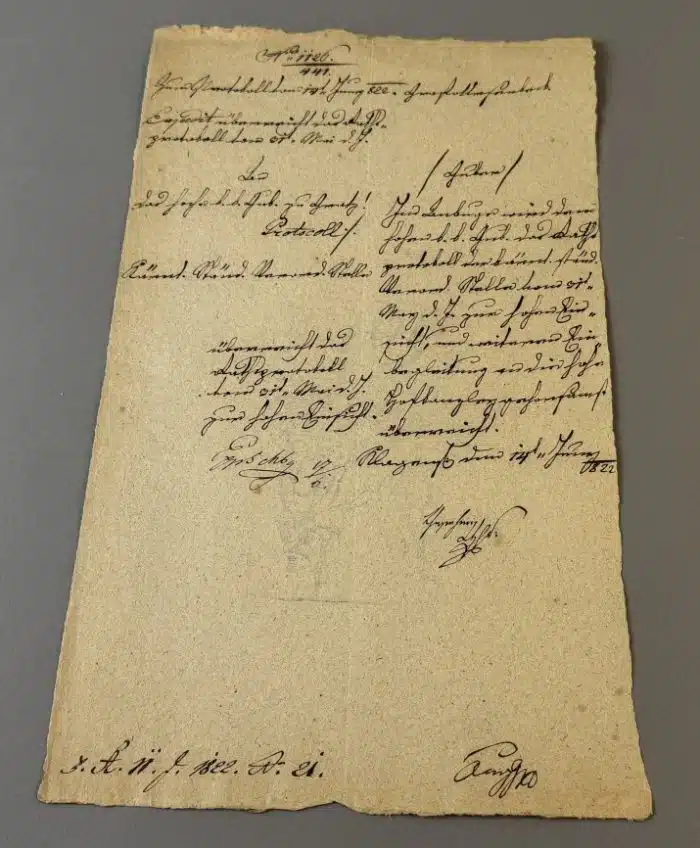 Switbert Lobisser - Holzschnitt -  auf Brief von 1822  Op.184  Exlibris Dr. Hubert Knaus 21,5x37 cm signiert nummeriert – Bild 4