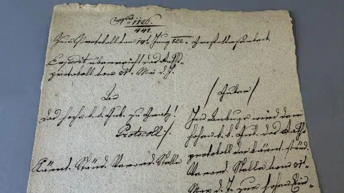 Switbert Lobisser - Holzschnitt -  auf Brief von 1822  Op.184  Exlibris Dr. Hubert Knaus 21,5x37 cm signiert nummeriert – Bild 5